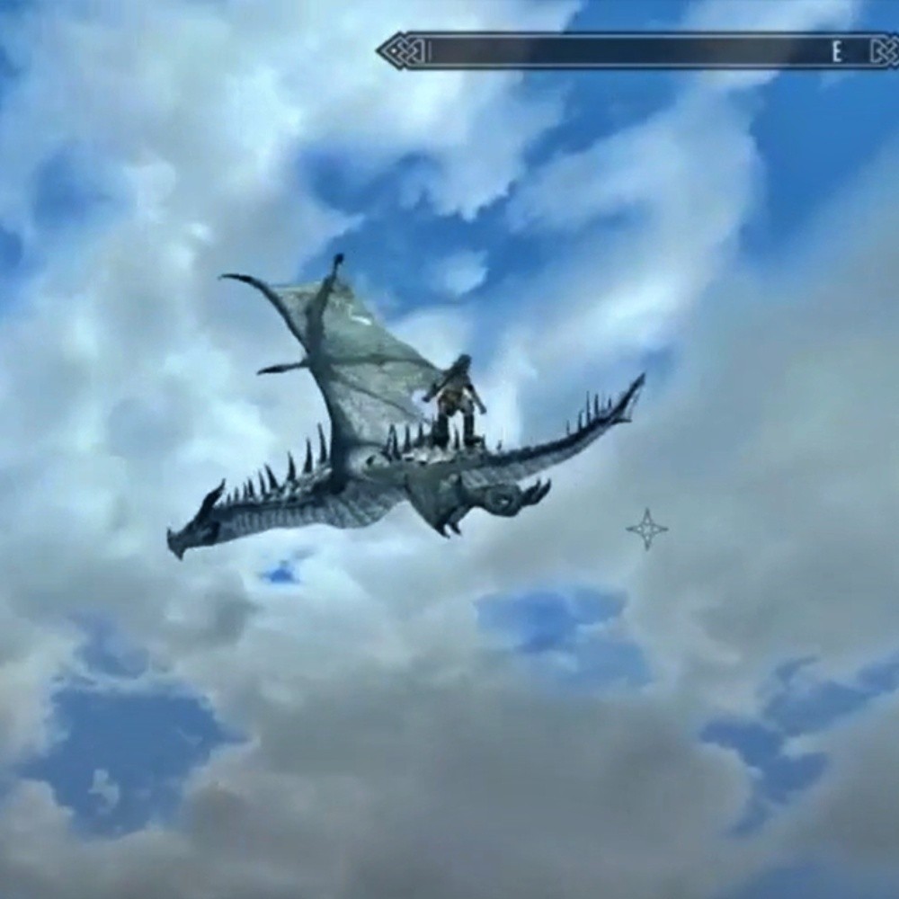 Un jugador se topó a un Gigante montando un Dragón en Skyrim