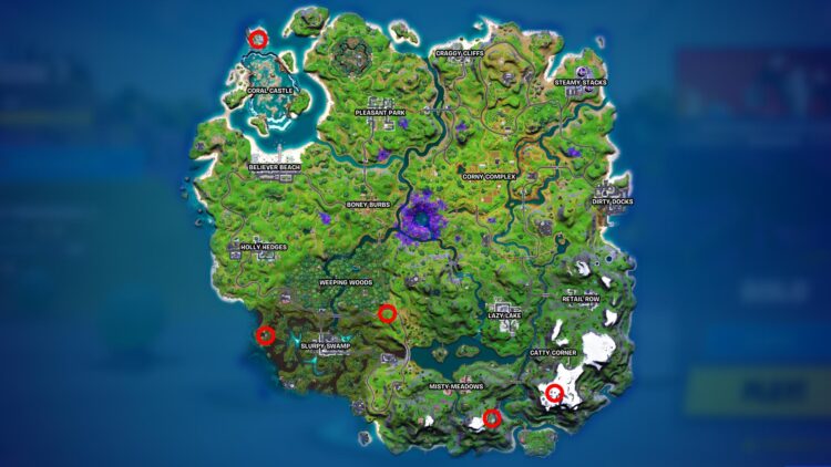 Fortnite Season 7 Map Alien Artifacts Semana 10 Ubicaciones Kymera Alien