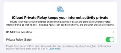 beta de retransmisión privada de icloud