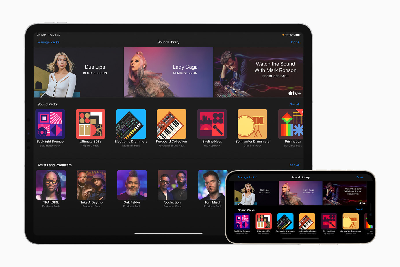 GarageBand para iPhone y iPad obtiene paquetes de sonido completamente nuevos de los mejores artistas como Dua Lipa y Lady Gaga
