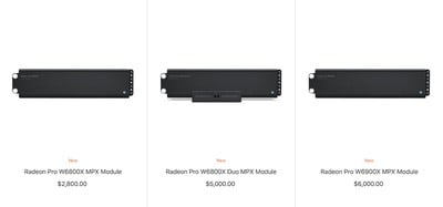 módulos mpx de la serie radeon pro w6000