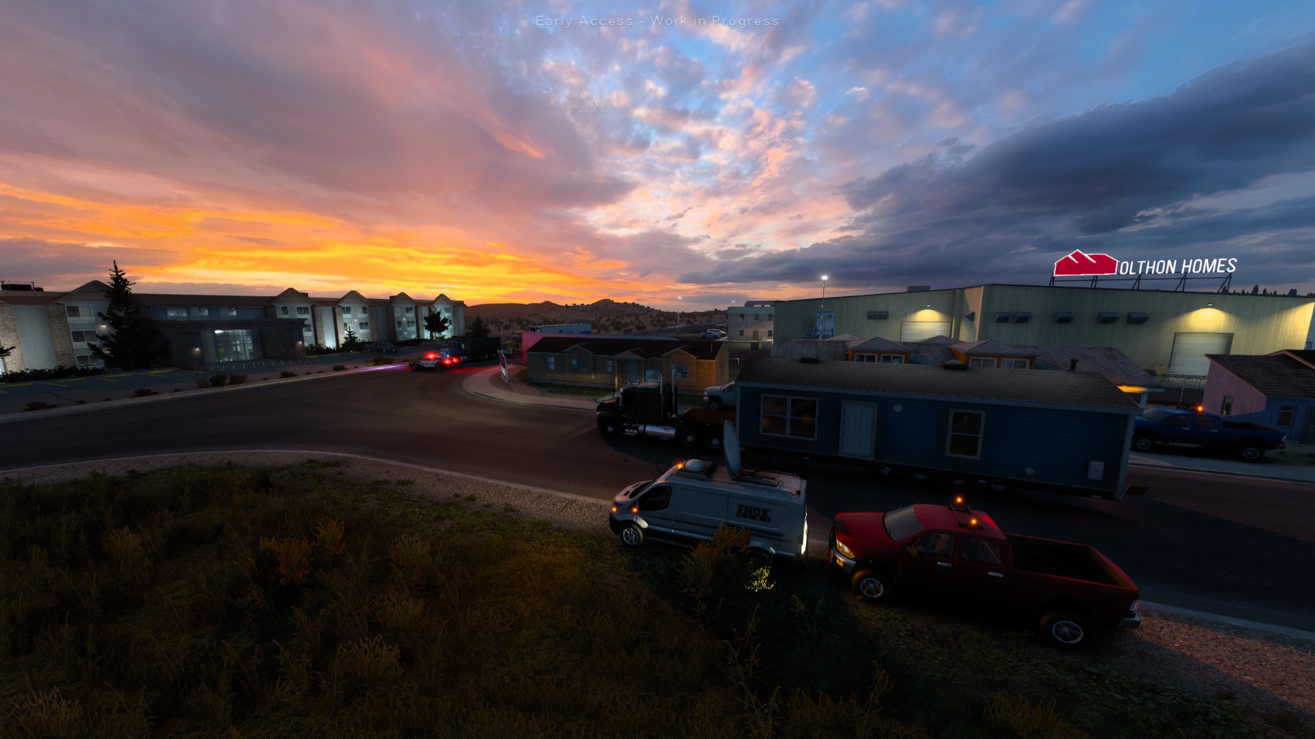 American Truck Simulator Wyoming Transporte especial Atardecer