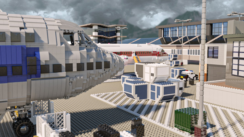 La terminal está compuesta por 18,043 ladrillos y su construcción cuesta $ 4,726.  Imagen: Diamond Lobby