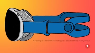 maqueta de auriculares de realidad mixta de Apple con naranja
