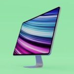 Característica de la maqueta de iMac 2020 verde azulado
