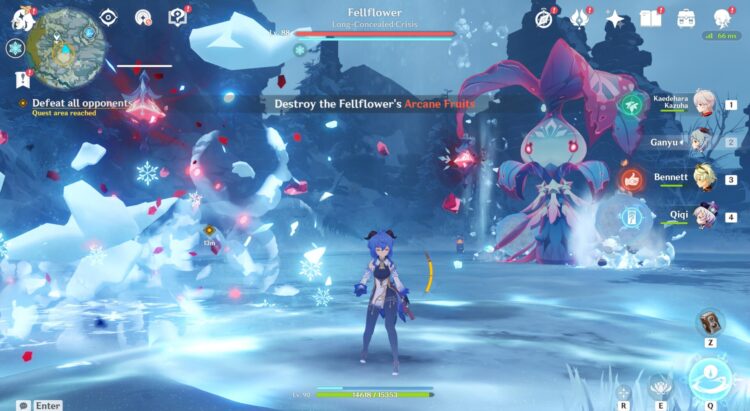 Genshin Impact Fellflower Emblemas del vencedor Sombras en medio de tormentas de nieve Las sombras se profundizan 1a