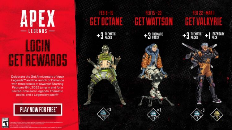 Recompensas del tercer aniversario de Apex Legends