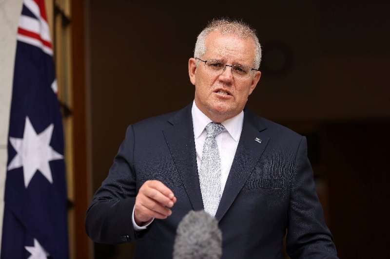 El primer ministro australiano, Scott Morrison, abrió su cuenta de WeChat en 2019 antes de las elecciones australianas de ese año.