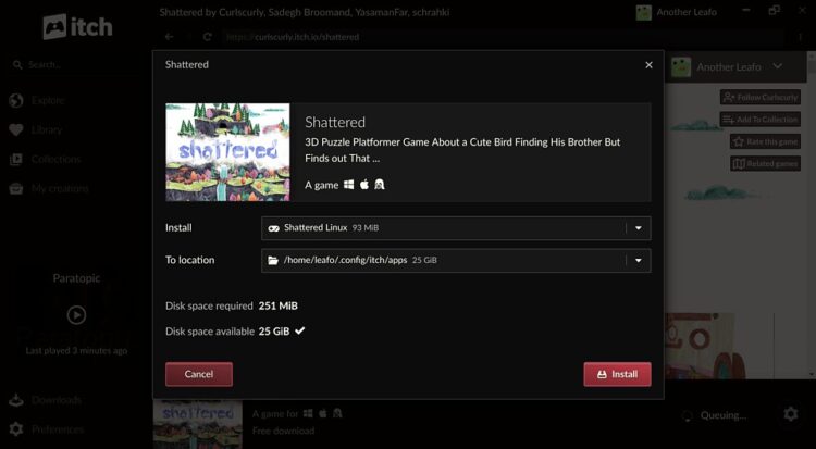 Aplicación de estafa Itch.io NFT
