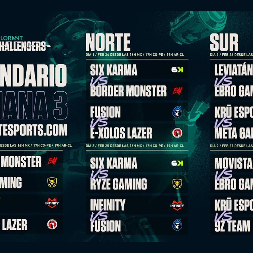 KRÜ Esports y 9z Team se enfrentarán en esta tercera semana del VALORANT VCT Challengers