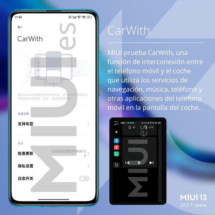Xiaomi presenta el CarWith, su primer sistema similar a Android Auto