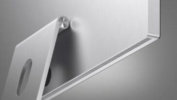 La parte posterior de la pantalla de estudio de Apple