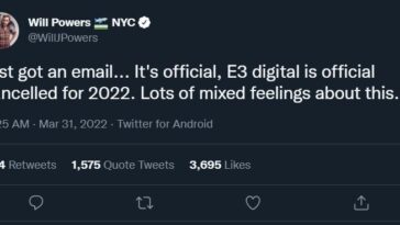 E3 2022 Tuit cancelado