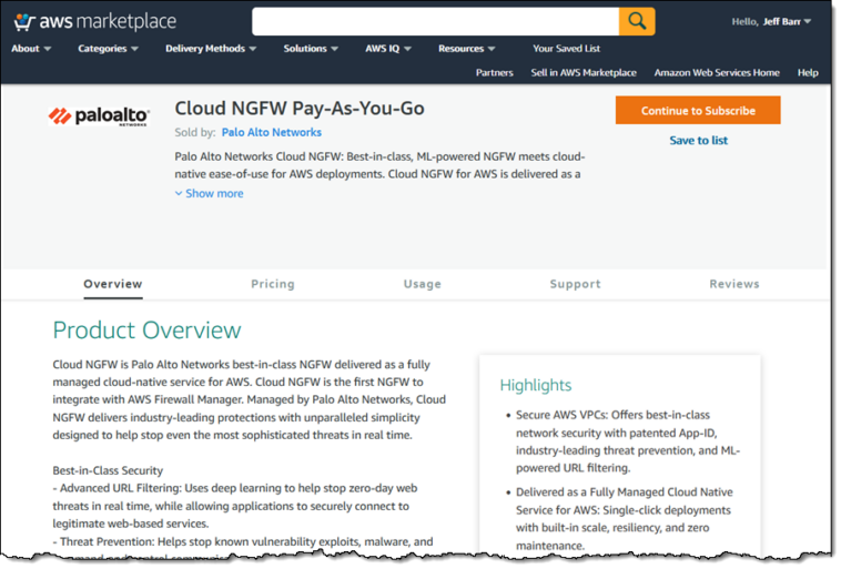 Nuevo: NGFW en la nube para AWS | Servicios web de Amazon