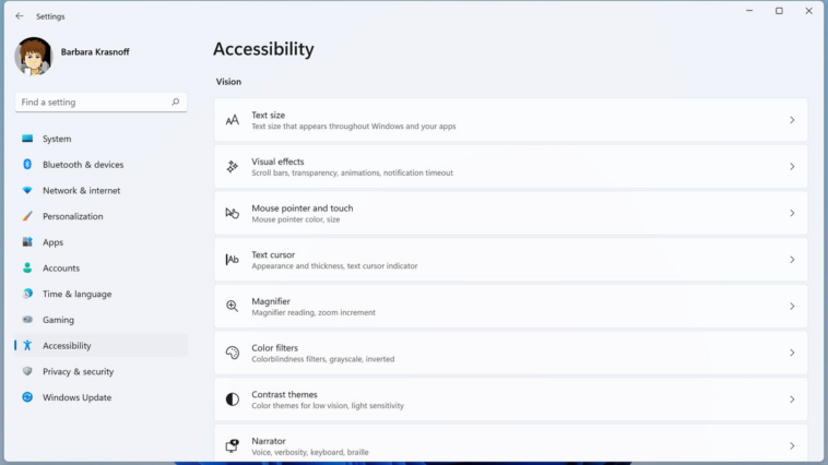 Menú de accesibilidad