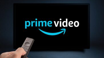 Man navigating Prime Video on TV