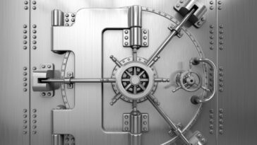 facade of heavy duty bank vault