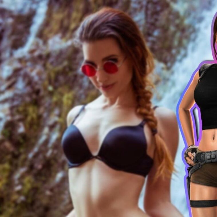 Amanda Lynne y su fabuloso cosplay de Lara Croft en traje de baño