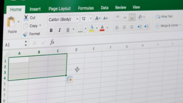 menú de la aplicación excel de microsoft office