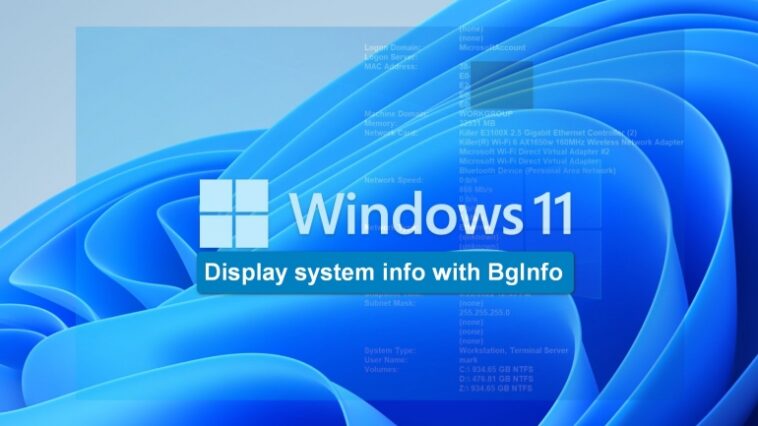 Cómo mostrar información actualizada del sistema de Windows 11 con BgInfo