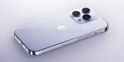 iPhone 14 Pro Morado Trasero Plano Exclusivo de MacRumors