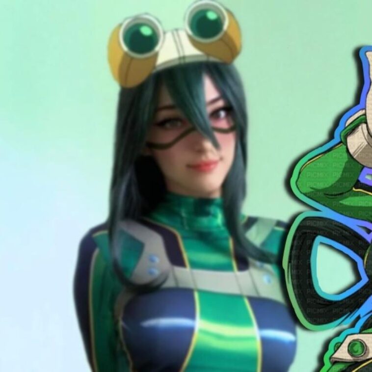 Kumi luce adorable cosplay de Tsuyu Asui de My Hero Academia