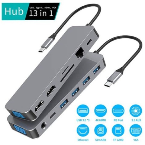 Optimice su escritorio con este concentrador USB 13 en 1