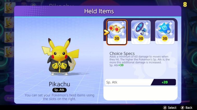 Pikachu está listo para dar tumbos con Choice Specs, Energy Amplifier y Buddy Barrier.