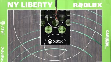 Imagen de diseño de la cancha de baloncesto NY Liberty y Roblox
