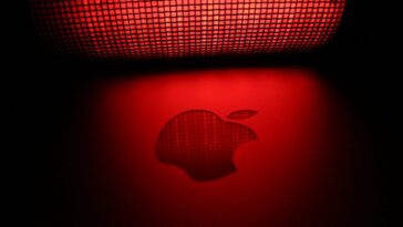 apple logo red
