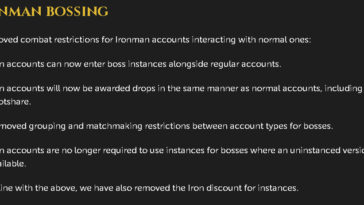 Runescape Rs3 Ironman Combat Ministrike Bossing Notas del parche