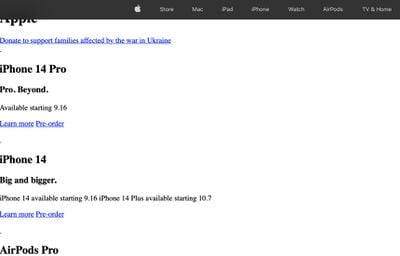 Sitio web de Apple caído