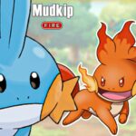 Un fan art de Pokémon nos muestra cómo luciría Mudkip si fuera de tipo fuego