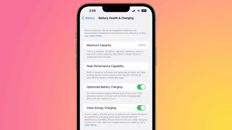 iOS 16.1 Beta agrega la opción de carga de energía limpia al iPhone