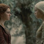 Princess Rhaenyra and Lady Alicent stare intently at one another in House of the Dragon episode 4