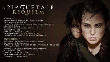 Lista de requisitos para PC de A Plague Tale Requiem