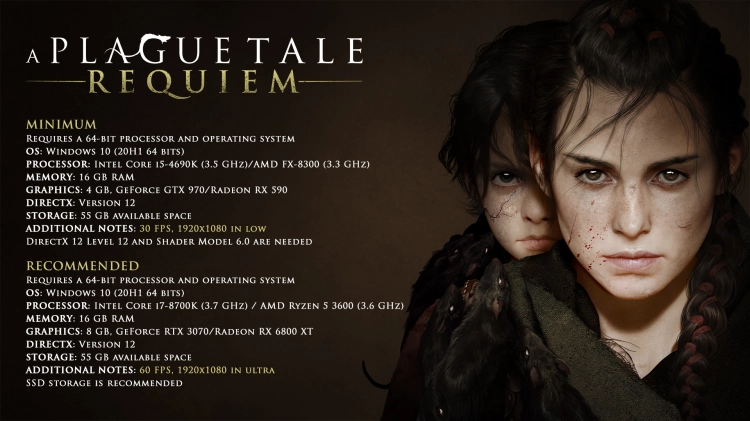 Lista de requisitos para PC de A Plague Tale Requiem