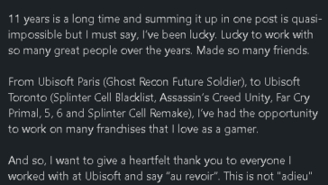 Anuncio de partida de David Grivel Director de juego de Ubisoft