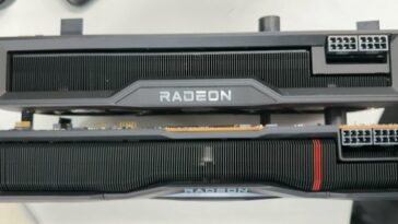 Lado del enfriador del diseño de la tarjeta gráfica de la serie AMD Radeon Rx 7000