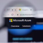 Nueva York, EE.UU. - 26 de abril de 2021: Primer plano del logotipo de Microsoft Azure en la página del sitio web, Editorial ilustrativa.