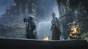 Elrond is led through Khazad-Dum