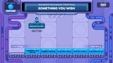 Revisión de Jackbox Party Pack 9: pantalla de Quixort que muestra letras de Bob Esponja mal ordenadas