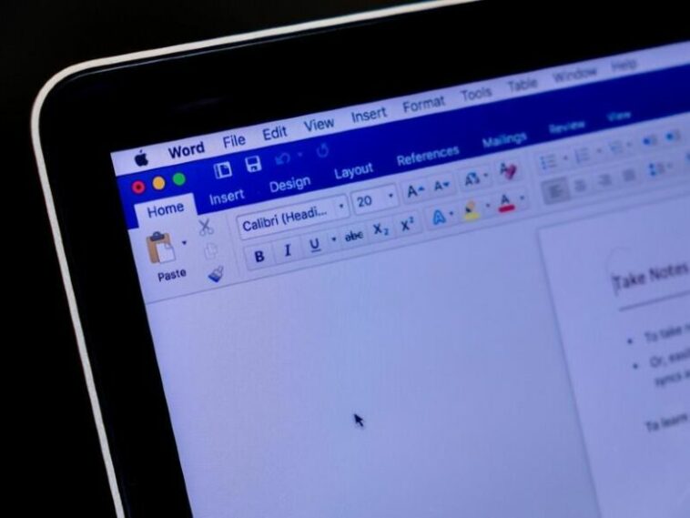 Microsoft Word en pantalla