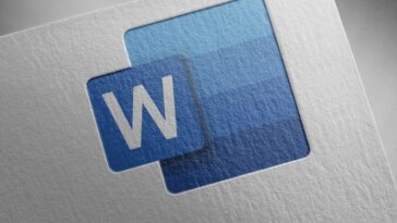 Logotipo de Word en textura de papel.