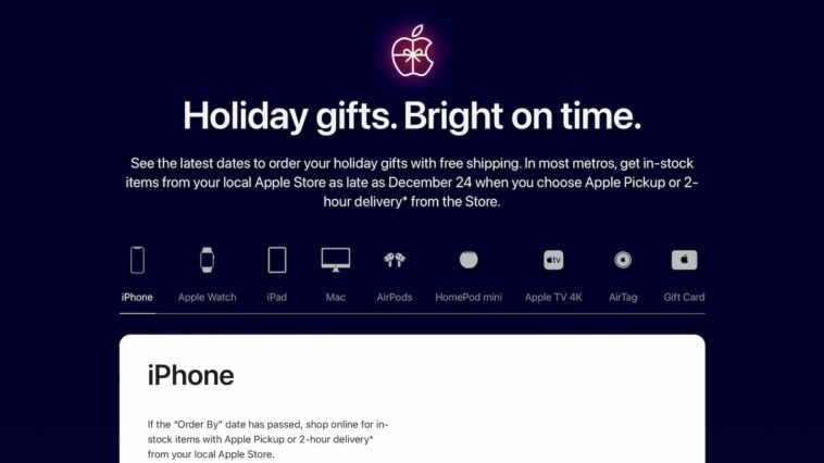 Apple comparte plazos para pedir regalos a tiempo para las fiestas
