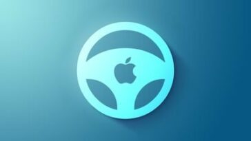 Icono de rueda de coche Apple característica azul