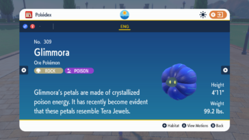 Glimmora dex entrada debilidades mejores contadores pokémon violeta escarlata