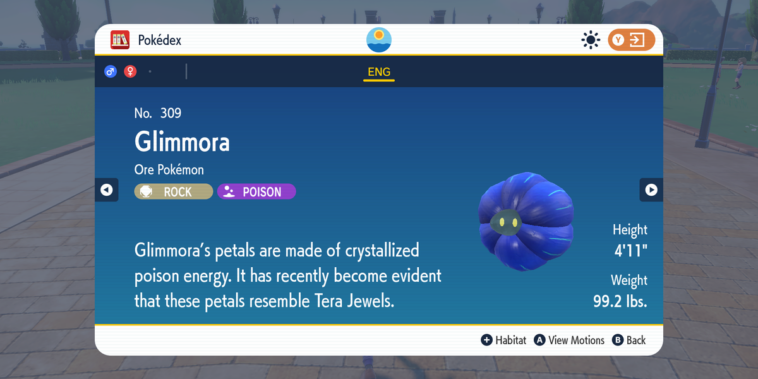 Glimmora dex entrada debilidades mejores contadores pokémon violeta escarlata