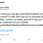 Klarity ADHD Tweet publicidad obtener Adderall para ADHD recetado en línea