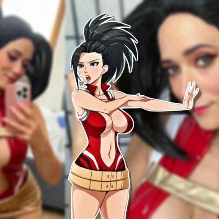 Modelo hace bonito cosplay de Momo Yaoyorozu de My Hero Academia